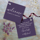 Purple Welcome Wedding Gift Basket Bag Favor Tags<br><div class="desc">Featuring signature style names,  this elegant purple favour tag can be personalised with your special thank you information in chic lettering. Designed by Thisisnotme©</div>