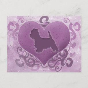 Purple Westie Valentine Holiday Postcard