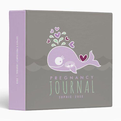 Purple Whale Twin Girls Pregnancy Journal Binder