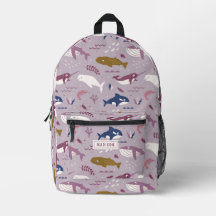 Purple whales - ocean animals personalized name