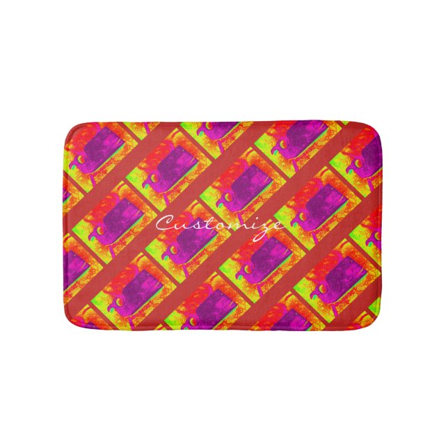purple whales yellow Thunder_Cove Bathroom Mat (Front)