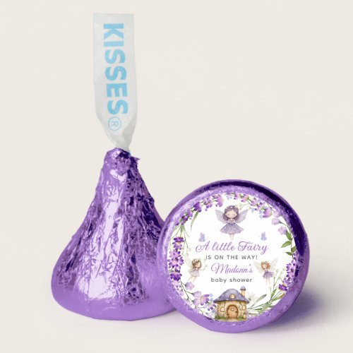 Purple Whimsical a little fairy garden baby shower Hershey®'s Kisses®