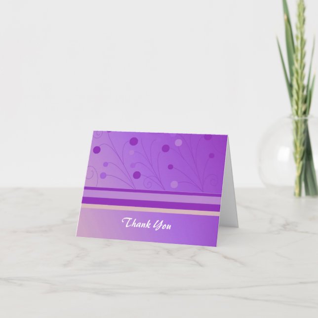 Purple Whimsical Thank You Card (Front)