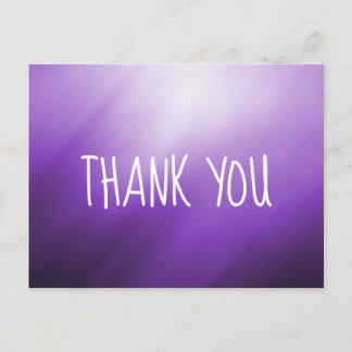 Purple White Abstract Thank You Postcard