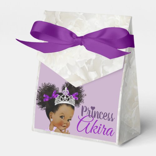 PurpleWhite African Princess Royal Baby Shower Favor Boxes