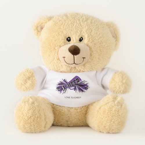 Purple White and Black  Cheerleader Teddy Bear