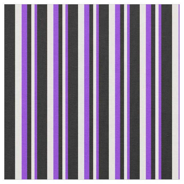 Purple, White, and Black Lined Pattern Fabric (Close Up)