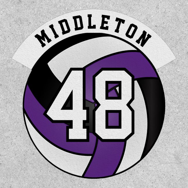 Purple, White and Black Volleyball 🏐 Patch (Front)