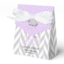 Purple, White and Gray Elephant Favor Boxes