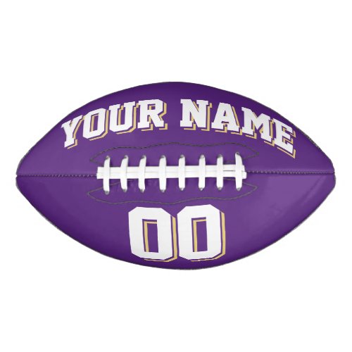 PURPLE WHITE AND OLD GOLD Custom Football