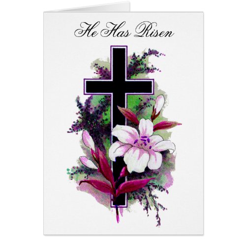 purple white and Pink Flower He Has Risen