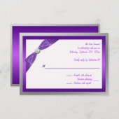 Purple, White, and Silver with Crystal Reply Card (Front/Back)