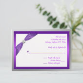 Purple, White, and Silver with Crystal Reply Card (Standing Front)