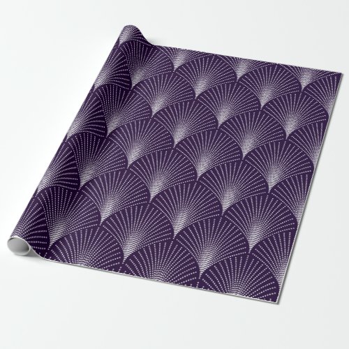 Purple  white art_deco seamless pattern 2 wrapping paper