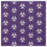 Purple &amp; White Biohazard Symbol Fabric