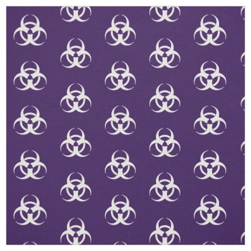 Purple & White Biohazard Symbol Fabric