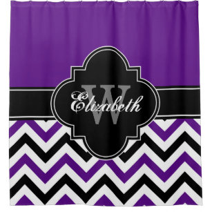 purple chevron shower curtain