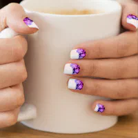 purple black and white nail designs