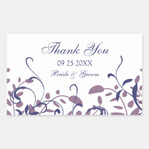 Purple White Blue Thank You Wedding Favor Tags