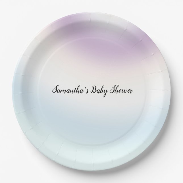 Purple White Blue Tie dye           Paper Plates (Front)