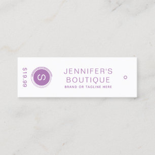 Purple White Boutique Price Branding Calling Card