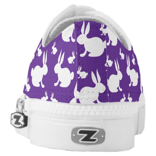 Purple White Bunny Rabbit Sneakers (Left Shoe Back)