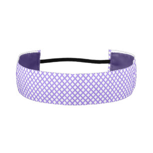 Purple White Checker Diamond Pattern Athletic Headband