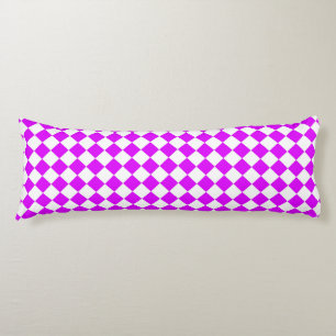 Purple White Checker Diamond Pattern Body Pillow