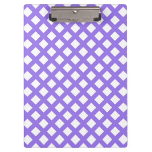 Purple White Checker Diamond Pattern Clipboard