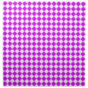 Purple White Checker Diamond Pattern Cloth Napkin