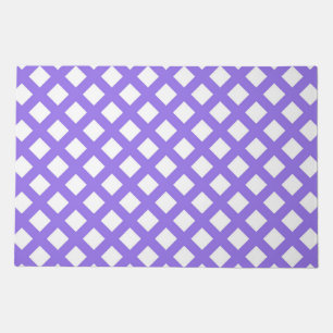 Purple White Checker Diamond Pattern Doormat