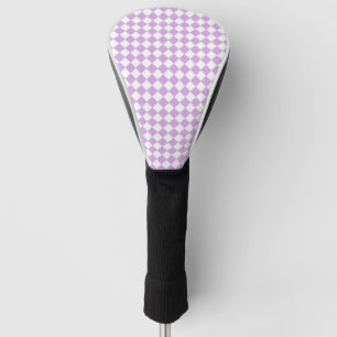 Purple White Checker Diamond Pattern Golf Head Cover