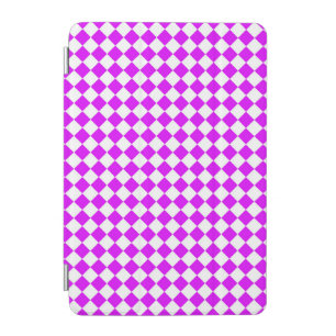 Purple White Checker Diamond Pattern iPad Mini Cover