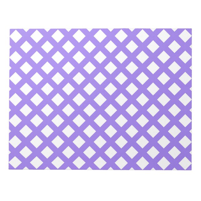 Purple White Checker Diamond Pattern Notepad (Front)