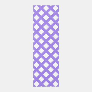 Purple White Checker Diamond Pattern Outdoor Rug
