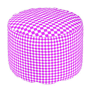 Purple White Checker Diamond Pattern Pouf