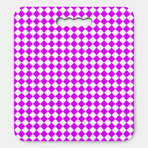 Purple White Checker Diamond Pattern Seat Cushion