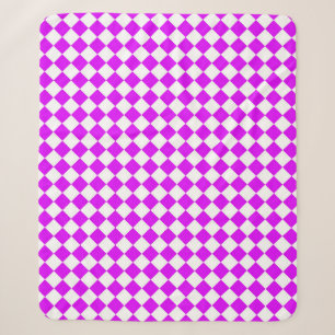 Purple White Checker Diamond Pattern Sherpa Blanket