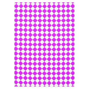 Purple White Checker Diamond Pattern Tablecloth