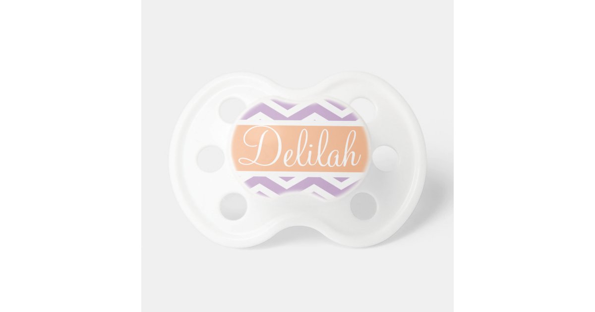 Personalized Name Purple Chevron Baby Pacifier Personalized Name Purple Chevron Baby Pacifier
