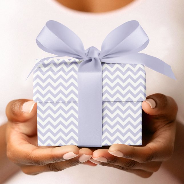 Purple & White Chevron Stripe Baby Shower Wrapping Paper (Cute Purple & White Chevron Stripes Pattern for Baby. Elegant Pastel Purple & White Zigzag Lines.)