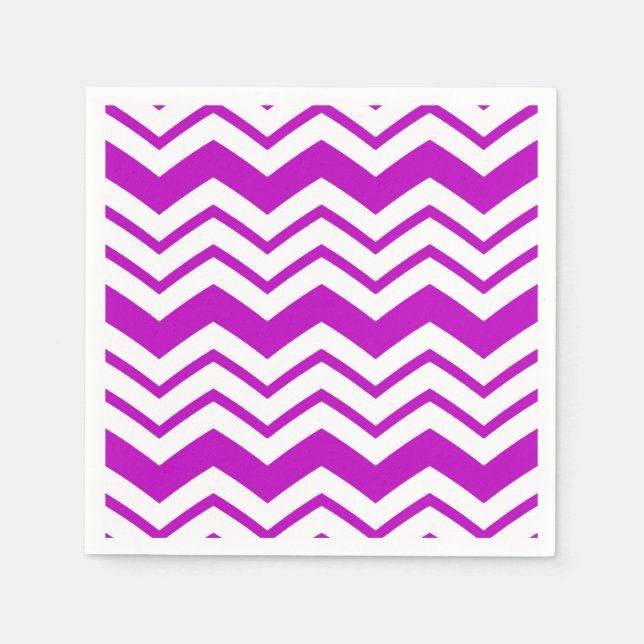 Purple White Chevron Zigzag Pattern Design  Napkins (Front)