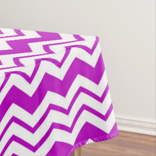 Purple White Chevron Zigzag Pattern Design Tablecloth