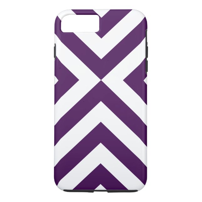 Purple & White Chevrons iPhone 8/7 Plus Tough Case (Back)