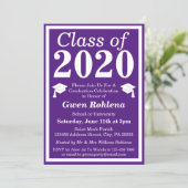 Purple White Class of 2024 Graduation Photo Invitation (Standing Front)