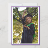 Purple White Class of 2024 Graduation Photo Invitation (Back)