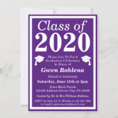Purple White Class of 2024 Graduation Photo Invitation (Front)