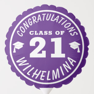 Purple White Congratulations Class of 2024 Balloon