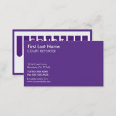 Purple white court reporter custom business cards (Front/Back)