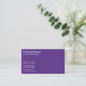 Purple white court reporter custom business cards (Standing Front)